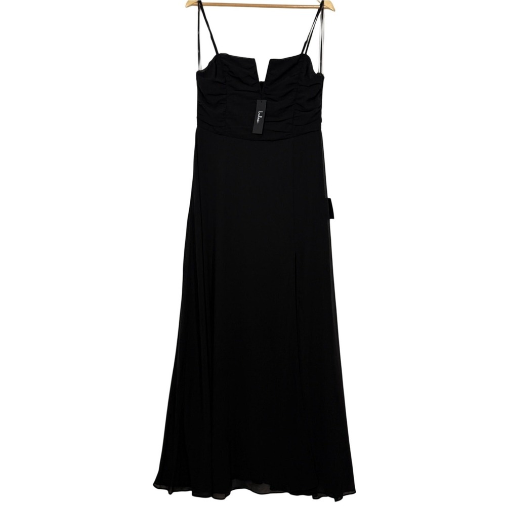 Lulus Sweeney Maxi Dress Womens XL Black Floral Chiffon Sleeveless Elegant NWT